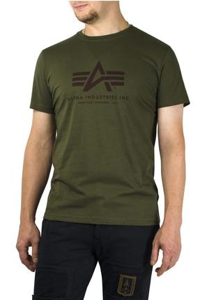 Футболка alpha industries t-shirt basic dark green