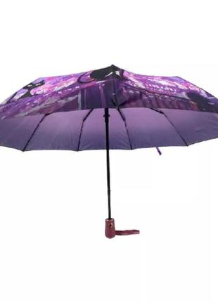 Зонт женский полуавтомат grunhelm кошка uao-0911zt-8gw фиолетовый