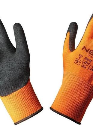 Neo tools рукавички робочі, поліестер з нітриловим покриттям (піщаний), р. 9