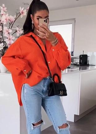 Сорочка оверсайз жіноча рубашка муслін5 фото