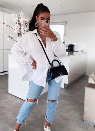 Сорочка оверсайз жіноча рубашка муслін4 фото