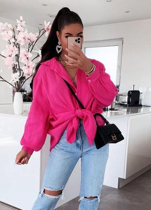 Сорочка оверсайз жіноча рубашка муслін2 фото