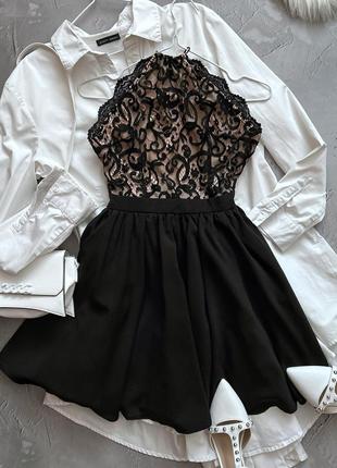 Витончена міні сукня з мереживом1 фото