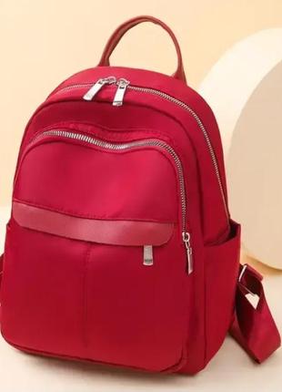Женский рюкзак классический текстильный красный polo