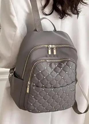 Жіночий рюкзак нейлоновий стильний бежевий pierre louis