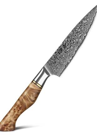 Кухонний універсальний ніж із дамаської сталі із серії "master" sycamore wood hezhen