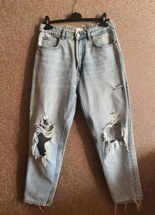 Zara джинсы с прорезями