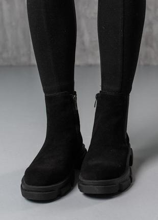 Ботинки женские fashion hoofy 3846 37 размер 24 см черный