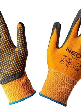 Neo tools 97-621-9 рукавички робочі, нейлон з нітриловими точками, р. 9
