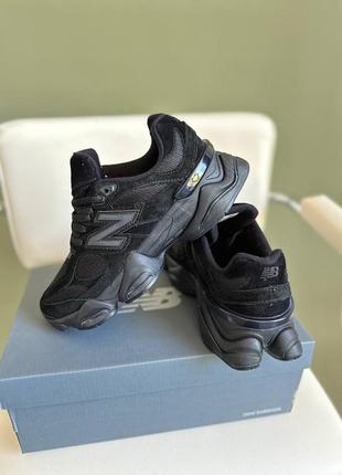 Кросівки new balance 9060 triple black чорні жіночі / чоловічі