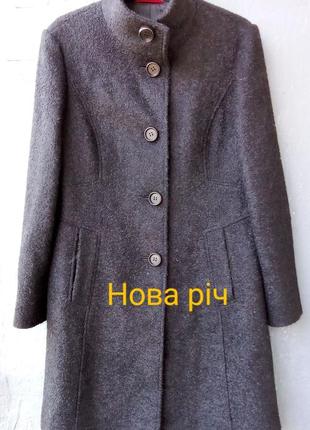 Пальто полупальто германия новое черное букле р.42 (14, xl) (наш 50 р.) мохер/шерсть, на подкладке, воротник "стойка", карман "листочка", сзади шлица