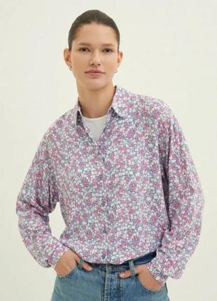 Стильна блуза/блузка/сорочка/топ у квітковий принт isle. шотландія.
