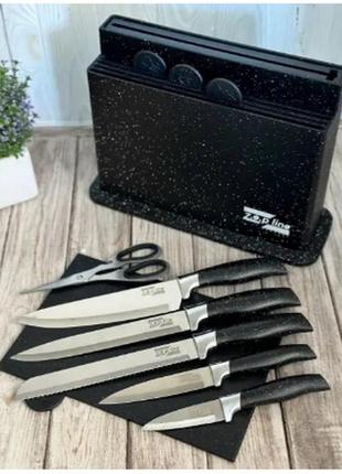 Набор ножей на подставке + дощечки zepline zp-0431 фото