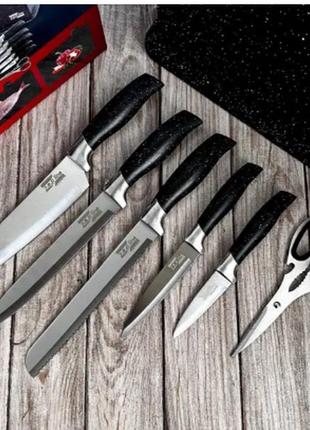 Набор ножей на подставке + дощечки zepline zp-0434 фото