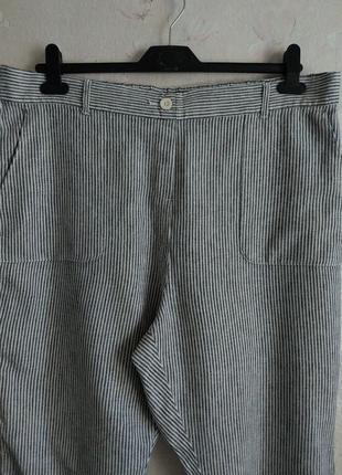 Жіночі напівлляні довгі шорти  bonmarche uk20 xxxl 54р., льон з віскозою, в смужку, бріджі4 фото