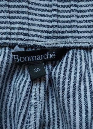 Жіночі напівлляні довгі шорти  bonmarche uk20 xxxl 54р., льон з віскозою, в смужку, бріджі6 фото