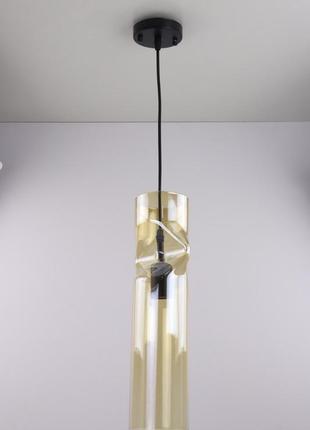 Люстра підвісна loft на 1 лампочку 25046 чорний 50-90х10х13 см.
