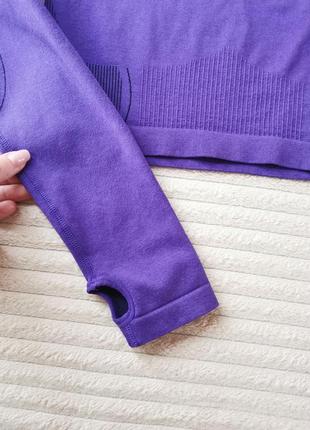 Фиолетовый кроп-топ с длинным рукавом от workout4 фото