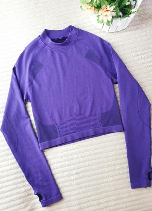 Фиолетовый кроп-топ с длинным рукавом от workout