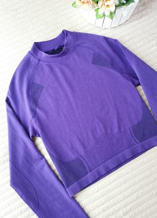 Фиолетовый кроп-топ с длинным рукавом от workout2 фото