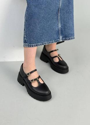 Туфли женские кожаные черные