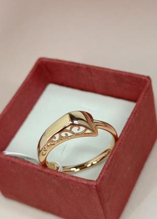 Красивая кольца с ажурным орнаментом. размер 17,5. позолота.