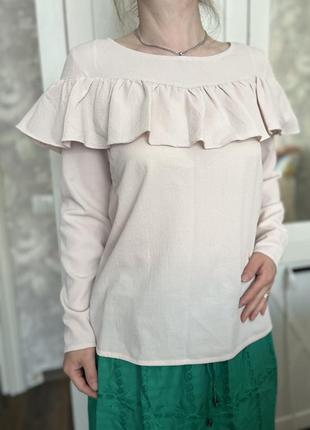 Ніжна пудрова блуза naf naf в ідеальному стані