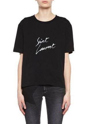 Крута футболка чорного кольору saint laurent саинт лаурент😍