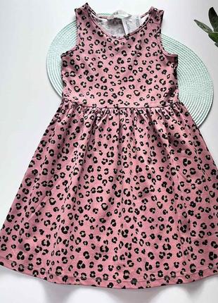 Яркое летнее платье с леопардовым принтом h&m для девочки 4/6 лет