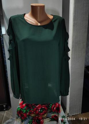 Фирменная,темно-зеленая блуза 48-50 р