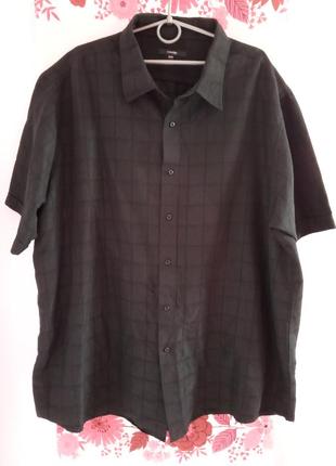 ‼️ батал ‼️ мужская одежда/ рубашка на короткий рукав черная 🖤 62/64/7xl размер, пог 72 см, вискоза