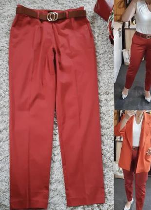 Zara mango терракотовые брюки штаны 40-42
