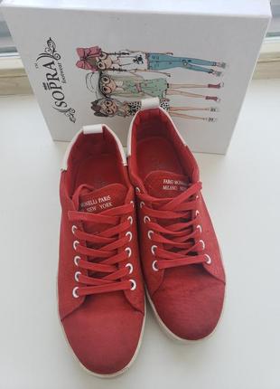 Женские кроссовки красные, 38 р кеды converse