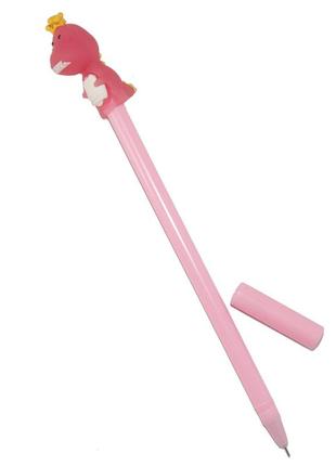 Ручка гелевая динозаврик (розовый) сувенир