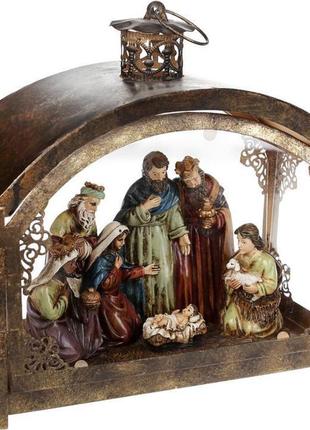 Декоративная рождественская композиция "вертеп в ковчеге" 31х16х30.5см