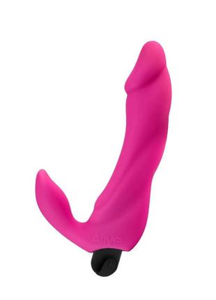 Вибратор вагинально-клиторальный alive bifun pro, pink (мятая упаковка!!!)