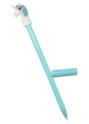 Ручка гелевая единорог (голубой) сувенир
