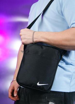 Борсетка nike черная сумка через плечо