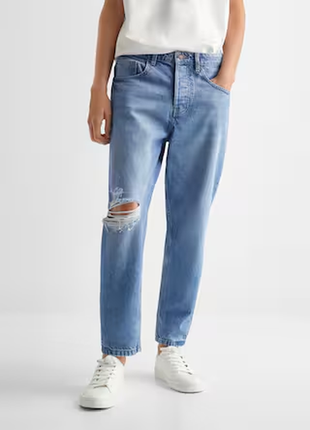 Джинси mango xs (164 см ) ripped straight jeans