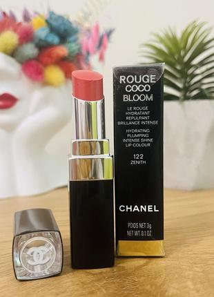 Оригінал chanel rouge coco bloom зволожувальна помада для губ 122 zenith оригинал увлажняющая помада