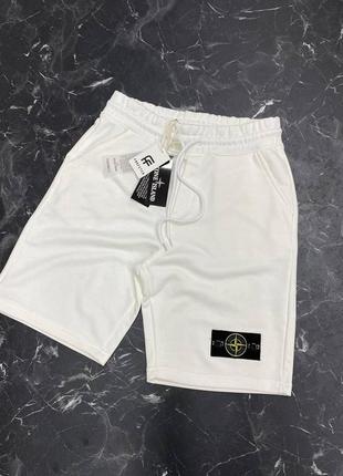 Мужские шорты stone island белые white