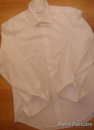 Классическая рубашка мужская на запонки pierre passolini