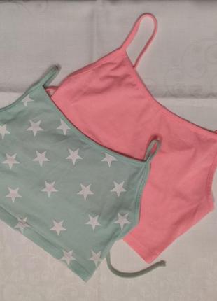 Лот, комплект 2 топы bershka, s, xs, летний топ, топ, топ на завязках