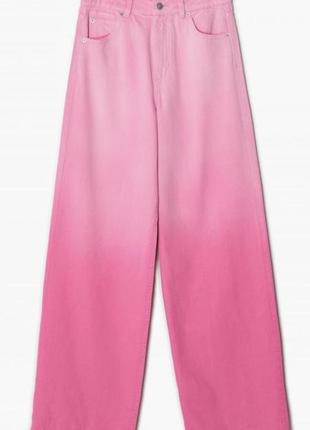 Розовые женские джинсы wide leg s 36 cropp