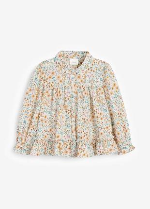 Блуза рубашка в цветочный принт для девочки next