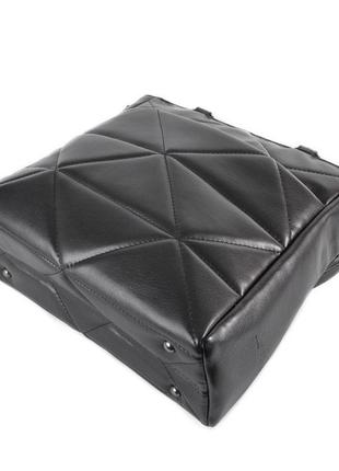 Черная - стеганная, качественная, вместительная сумка с дополнительными удобными отделениями (708, луцк)8 фото