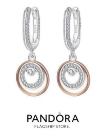 Сережки срібло silver_pandora original біколор оригінал