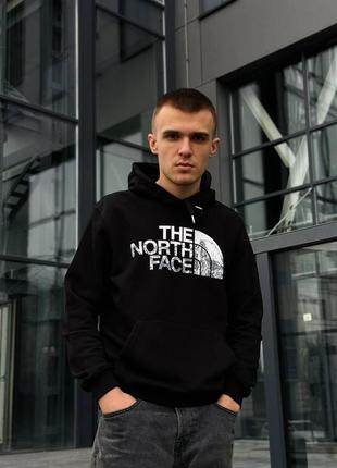 Мужской худи the north face черный с капюшоном