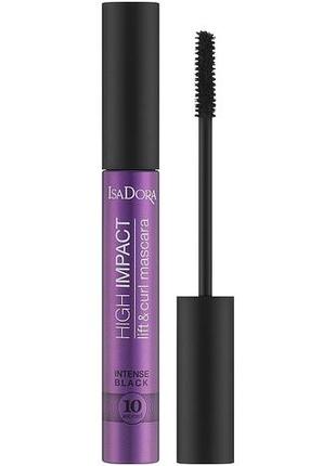 Об'ємна і підкручувальна туш для вій isadora 10 sec high impact lift & curl mascara 31 intense black