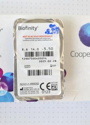 Контактная линза (-3,5) biofinity от coopervision